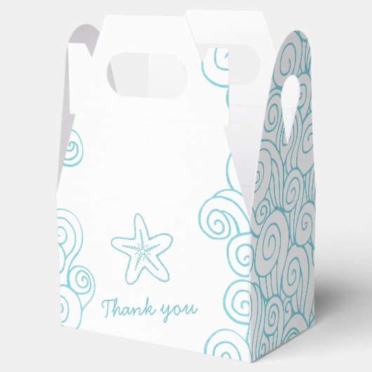 シースタースワールアクアホワイト結婚式の引き出物ゲーブルボックス フェイバーボックス (オープン)