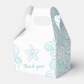 シースタースワールアクアホワイト結婚式の引き出物ゲーブルボックス フェイバーボックス (正面サイド)