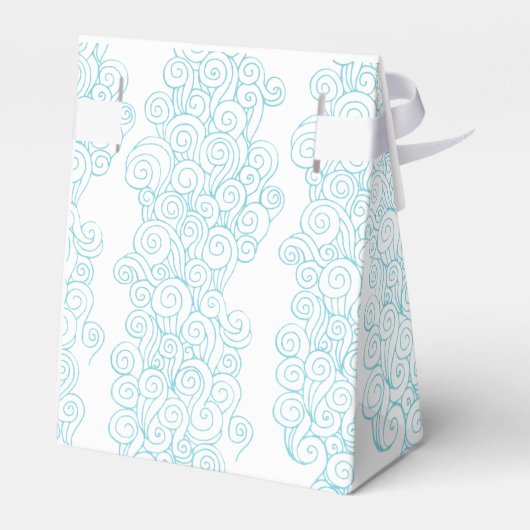 シースタースワールアクアホワイト結婚式の引き出物テントボックス フェイバーボックス (裏面サイド)