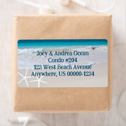 シースターズビーチ背景出荷ラベル ラベル (インサイチュ)