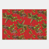 シースターズホリーレッドビーチクリスマス ラッピングペーパーシート (正面2)