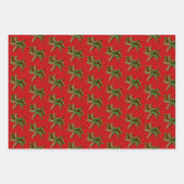 シースターズホリーレッドビーチクリスマス ラッピングペーパーシート (正面)