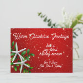 シースターズレッド暖かいクリスマスグリーティング シーズンカード (スタンド正面)