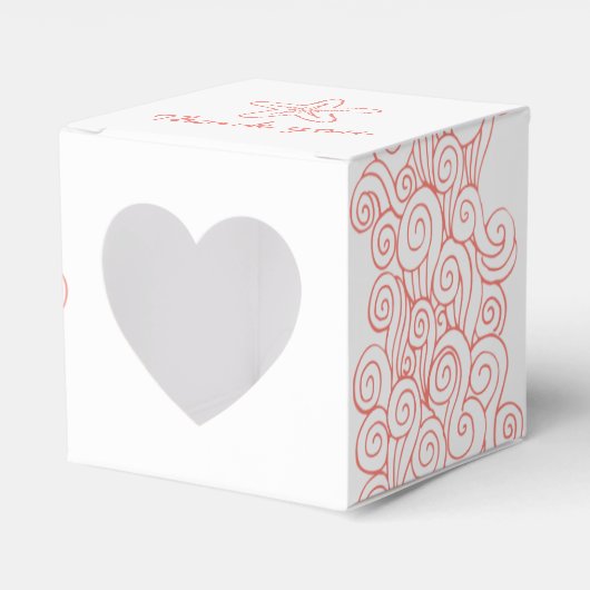 シースター旋回コーラルホワイト結婚式の引き出物ボックス フェイバーボックス (正面サイド)