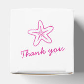 シースター渦巻きピンク白結婚式の引き出物箱 フェイバーボックス (上部)