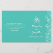 シースター&スワーズティール（緑がかった色）グリーンウェディングプログラム (正面)
