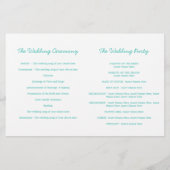 シースター&スワーズティール(緑がかった色)グリーンウェディングプログラム (裏面)