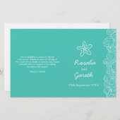 シースター&スワーズティール(緑がかった色)グリーンウェディングプログラム (正面/裏面)