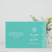 シースター&スワーズティール(緑がかった色)グリーンウェディングプログラム (スタンド正面)