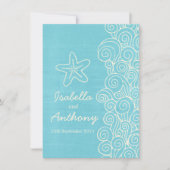 シースター&スワーズブルー&クリーム結婚式招待状 招待状 (正面)