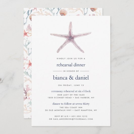 シースター | リハーサルディナー招待状 招待状 (正面/裏面)