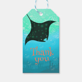 シースティングレイ誕生日パーティーの下で ギフトタグ