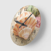 シーストライプのシェル稲妻ウェルク ラウンド壁時計 (傾斜)