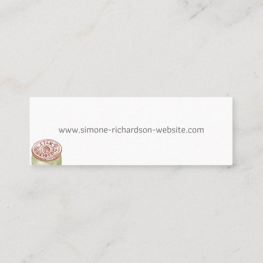 シーストレス裁縫手作りキルティングの作成 スキニー名刺 (裏面)