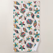 シースフカラフルェルのシームレスなパターン ビーチタオル (正面)