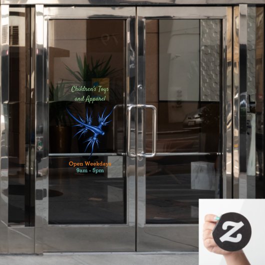 シースラグブルードラゴンイラストレーション ウィンドウサイン (オフィスドア)