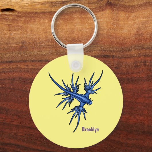 シースラグブルードラゴンイラストレーション キーホルダー (正面)