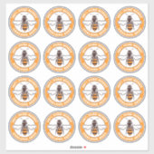 シースルーハニービーロゴホワイトラベルシール シール (シート)