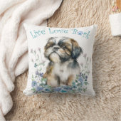 シースー犬ママの花 クッション (ブランケット)