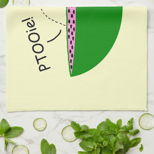 シーズおもしろいキッチンタオル付きスイカ漫画 キッチンタオル (折り畳み)