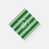 シーズアンドグリーツザビーチクラブグリーンストライプ スタンダードカクテルナプキン (角)