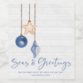 シーズアンドグリーツシーシェルオーナメント沿岸木材 ワインラベル (シングルラベル)