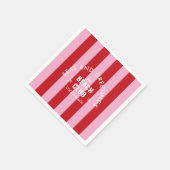 シーズアンドグリーティングザビーチクラブピンクレッドストライプ スタンダードカクテルナプキン (角)