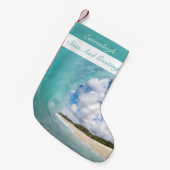 シーズアンドグリーティングハワイアンバレル波 スモールクリスマスストッキング (正面 (吊り時))