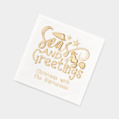 シーズアンドグリーティングビーチサマークリスマスカスタム 箔ナプキン (左)