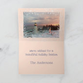 シーズアンドグリーティングピンク赤面クリスマスライトハウス シーズンカード (内部)