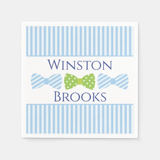 シーズカー蝶ネクタイ赤ちゃんシャワーパーティーナプキン スタンダードカクテルナプキン (正面)