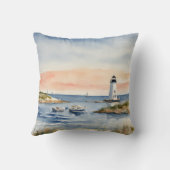 シーズケープ航海のコースタルボーツサンライズライトハウス クッション (裏面)