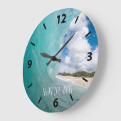 シーズザウェーブトロピカル海波 ラージ壁時計 (傾斜)