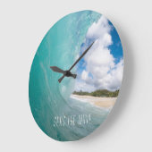 シーズザウェーブトロピカル海 ラージ壁時計 (傾斜)