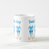 シーズザデイおもしろいビーチ引用文シーホース コーヒーマグカップ (中央)