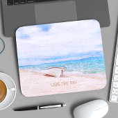 シーズザデイウォーターカラービーチ魚釣りボート マウスパッド