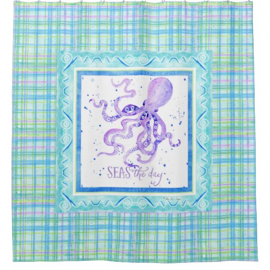 シーズザデイタコビーチ海バスルーム シャワーカーテン (正面)