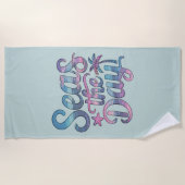 シーズザデイトロピカルビーチサマーセーリングおもしろい ビーチタオル (正面)