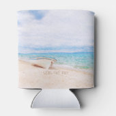 シーズザデイビーチ航海の魚釣りボート 缶クーラー (裏面)