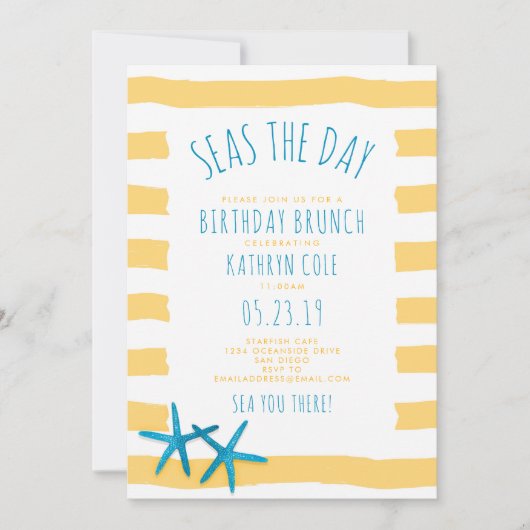 シーズザデイビーチ誕生日ブランチ 招待状 (正面)