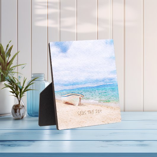 シーズザデイビーチ魚釣りボート フォトプラーク