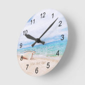 シーズザデイビーチ魚釣りボート ラウンド壁時計 (傾斜)