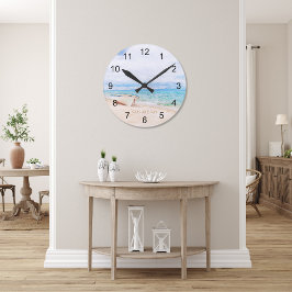 シーズザデイビーチ魚釣りボート ラウンド壁時計