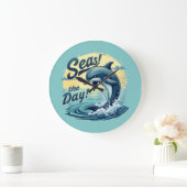 シーズザデイレトロドルフィン海エステティック ラージ壁時計 (ホーム)