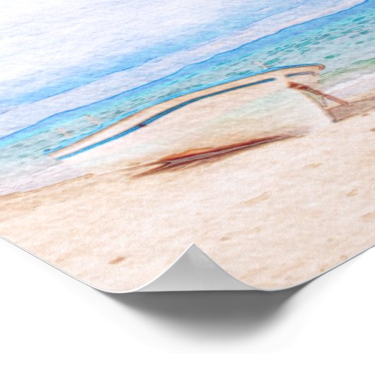 シーズザデイ引用文魚釣りボート ポスター (角)