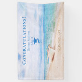 シーズザデイ魚釣りボート卒業 横断幕 (縦)