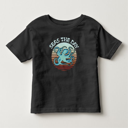 シーズザデイ 夏のバイブタコ| Summer Vibes Octopus トドラーTシャツ (正面)