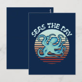 シーズザデイ 夏のバイブタコ| Summer Vibes Octopus ポストカード (正面/裏面)