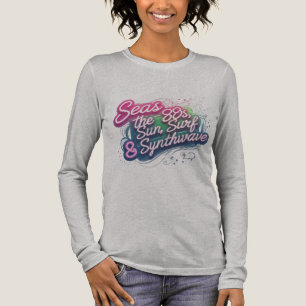 シーズザ80s – ネオンパステルシンウェーブブラシストローク トライブレンドTシャツ