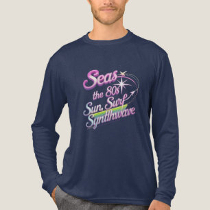 シーズザ80s – パステルシンタウェーブスターズ長袖 トライブレンドTシャツ